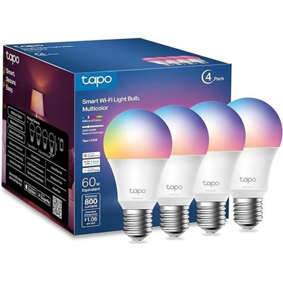 TP-Link Tapo Smart Light Bulbs, 16M Colors RGBW, Dimmable, Compatible with - Picture 7 of 7